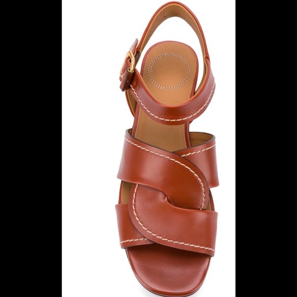 Chloé Candice Leather Wedge Platform Sandal - Picture 2 of 11